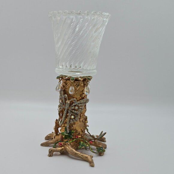 Vintage Kirks Folly Fairy Magic Fairy Tree Gold With Glass Candle Holder EUC - Picture 3 of 5